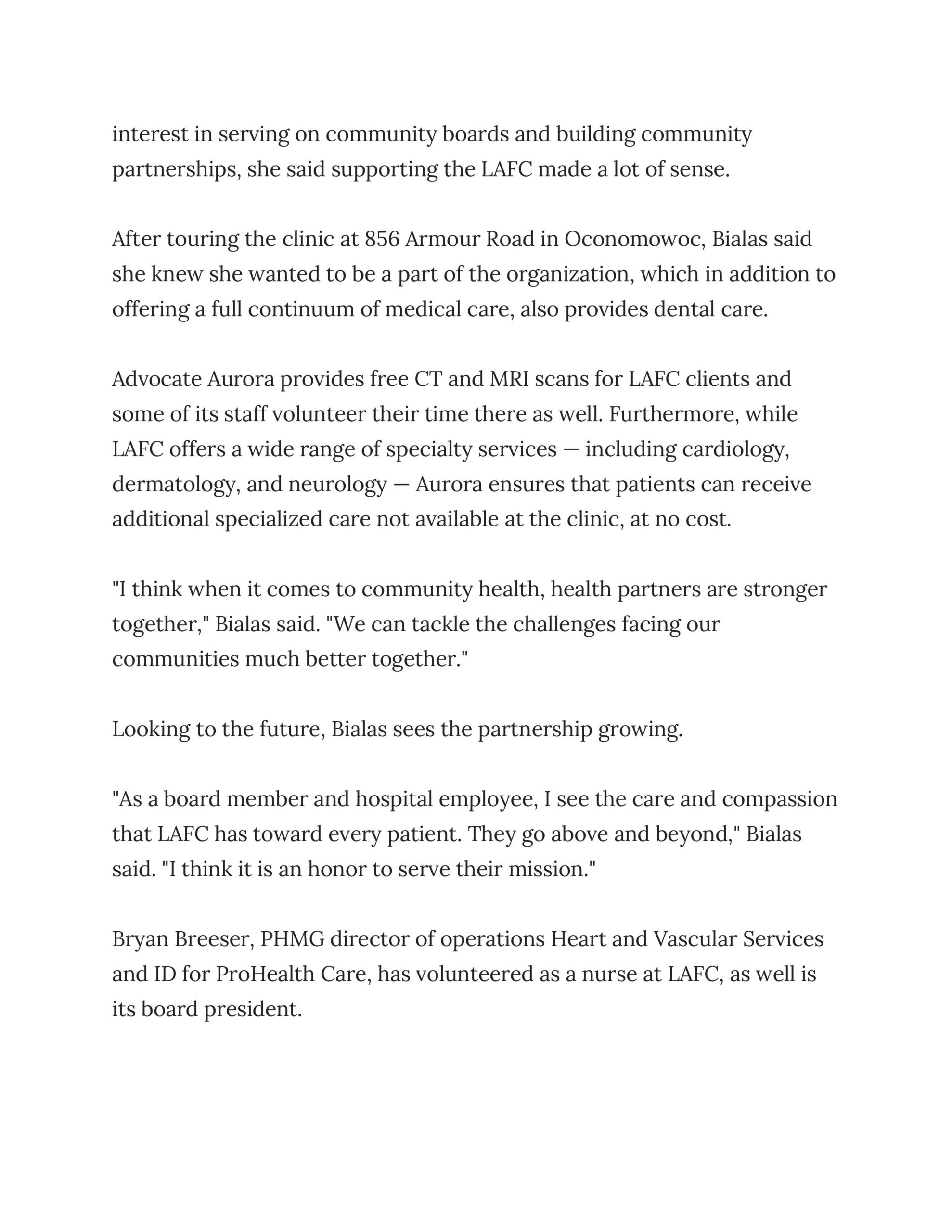 Freeman 4-2-2026 Lake Area Free Clinic benefits from health care partnerships-images-1